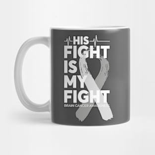 His Fight Is My Fight Brain Cancer Awareness Mug